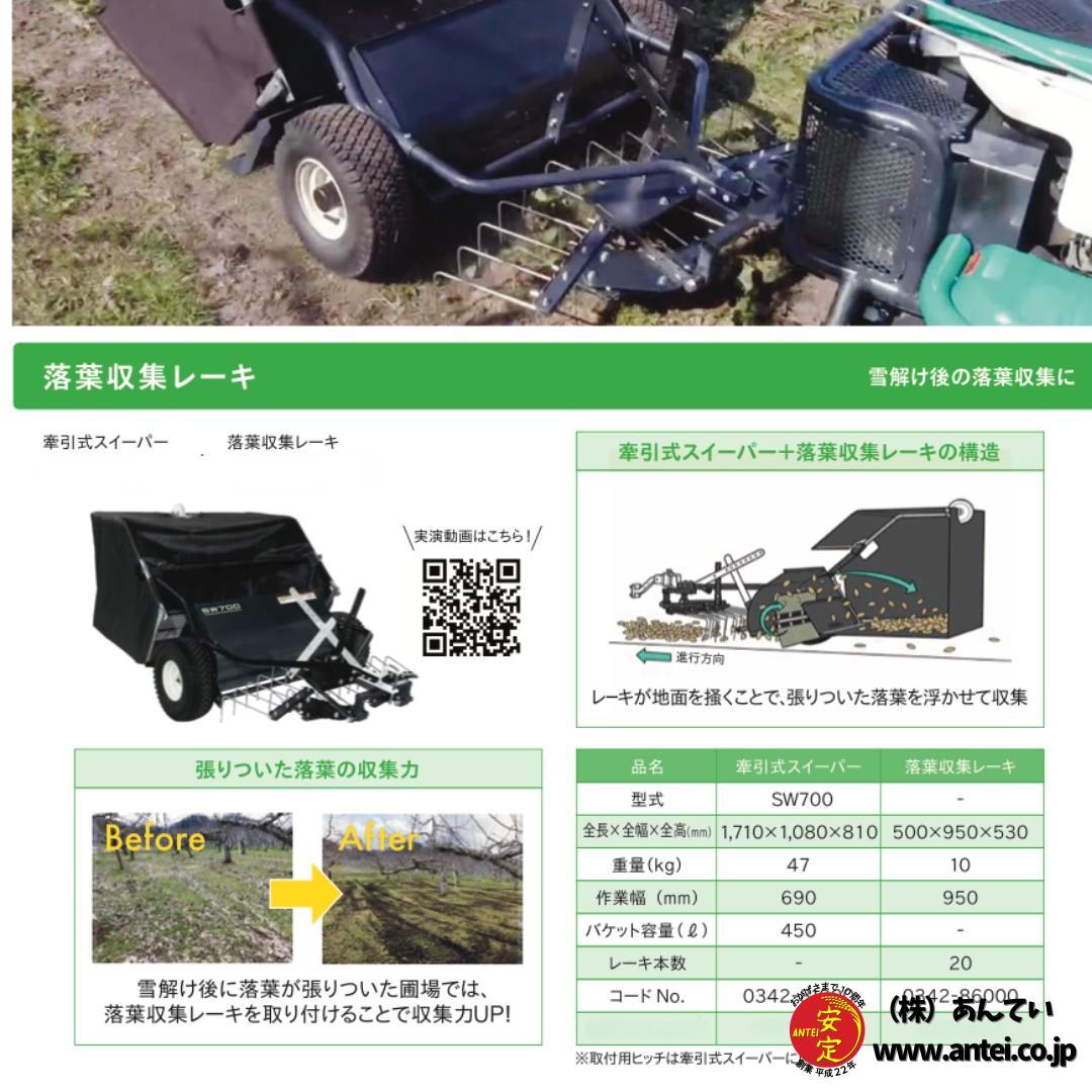 オーレック製 ラビットモア用アタッチメント 落葉収集レーキセット 