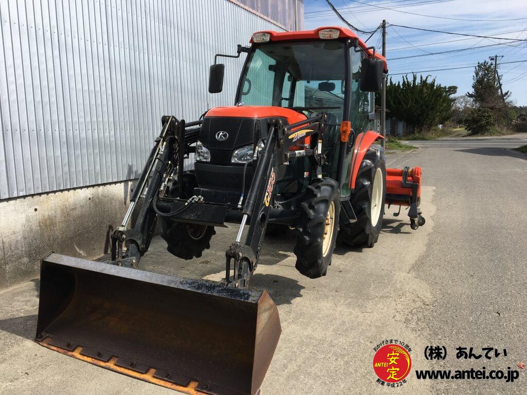 新型34馬力クボタトラクターKL345フロントローダー付きバンバンです