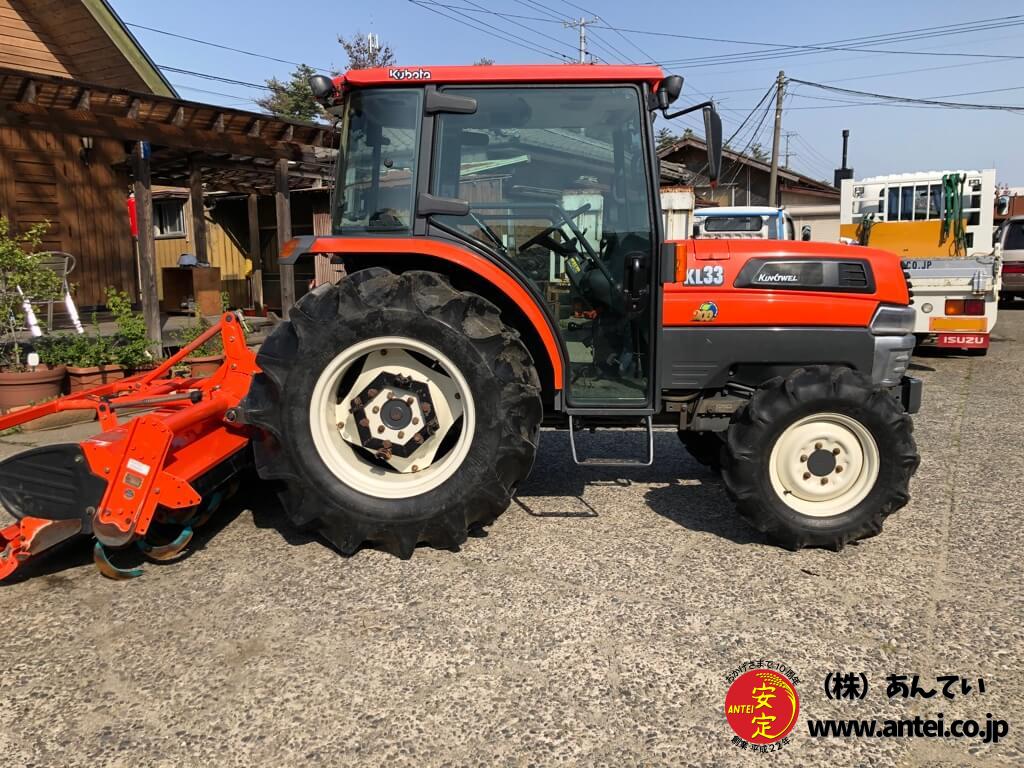 33馬力クボタトラクターKL33Q純正ロータリーRL19Kキレイです。 ⚙ 中古