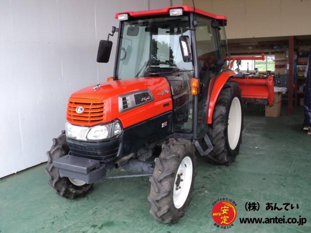 クボタKL380トラクター38馬力ハイスピード564時間キャビンロータリー付き